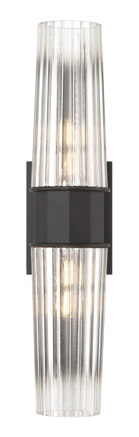 Norwell Lighting - 9759-MB-CLGR - Two Light Wall Sconce - Icycle - Matte Black