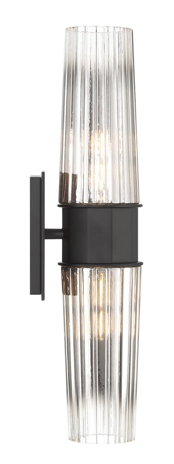 Norwell Lighting - 9759-MB-CLGR - Two Light Wall Sconce - Icycle - Matte Black