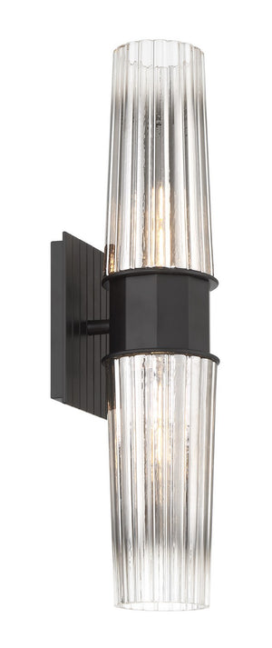 Norwell Lighting - 9759-MB-CLGR - Two Light Wall Sconce - Icycle - Matte Black