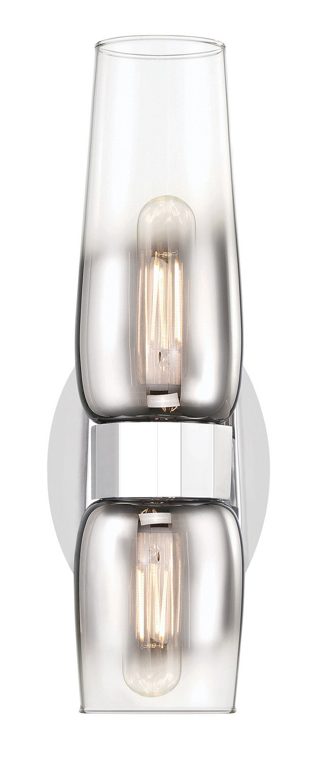 Norwell Lighting - 9760-CH-CLGR - Two Light Wall Sconce - Flame - Chrome