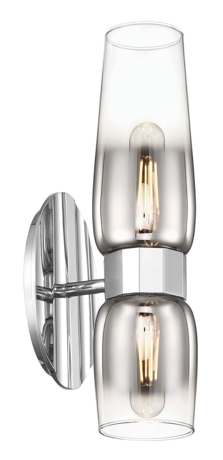 Norwell Lighting - 9760-CH-CLGR - Two Light Wall Sconce - Flame - Chrome