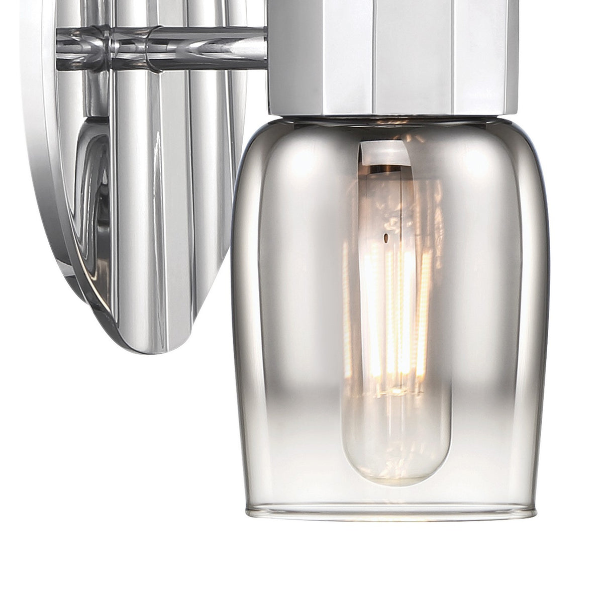 Norwell Lighting - 9760-CH-CLGR - Two Light Wall Sconce - Flame - Chrome