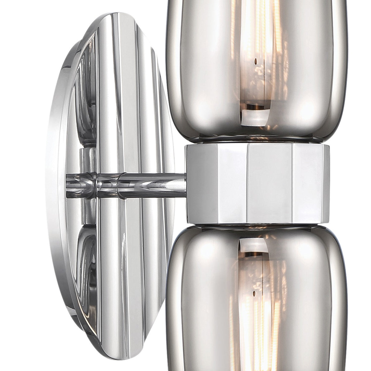 Norwell Lighting - 9760-CH-CLGR - Two Light Wall Sconce - Flame - Chrome