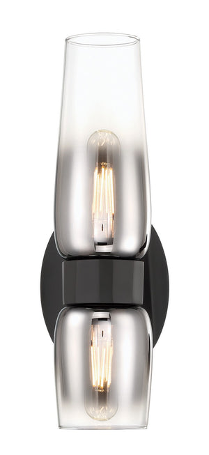 Norwell Lighting - 9760-MB-CLGR - Two Light Wall Sconce - Flame - Matte Black