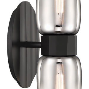 Norwell Lighting - 9760-MB-CLGR - Two Light Wall Sconce - Flame - Matte Black