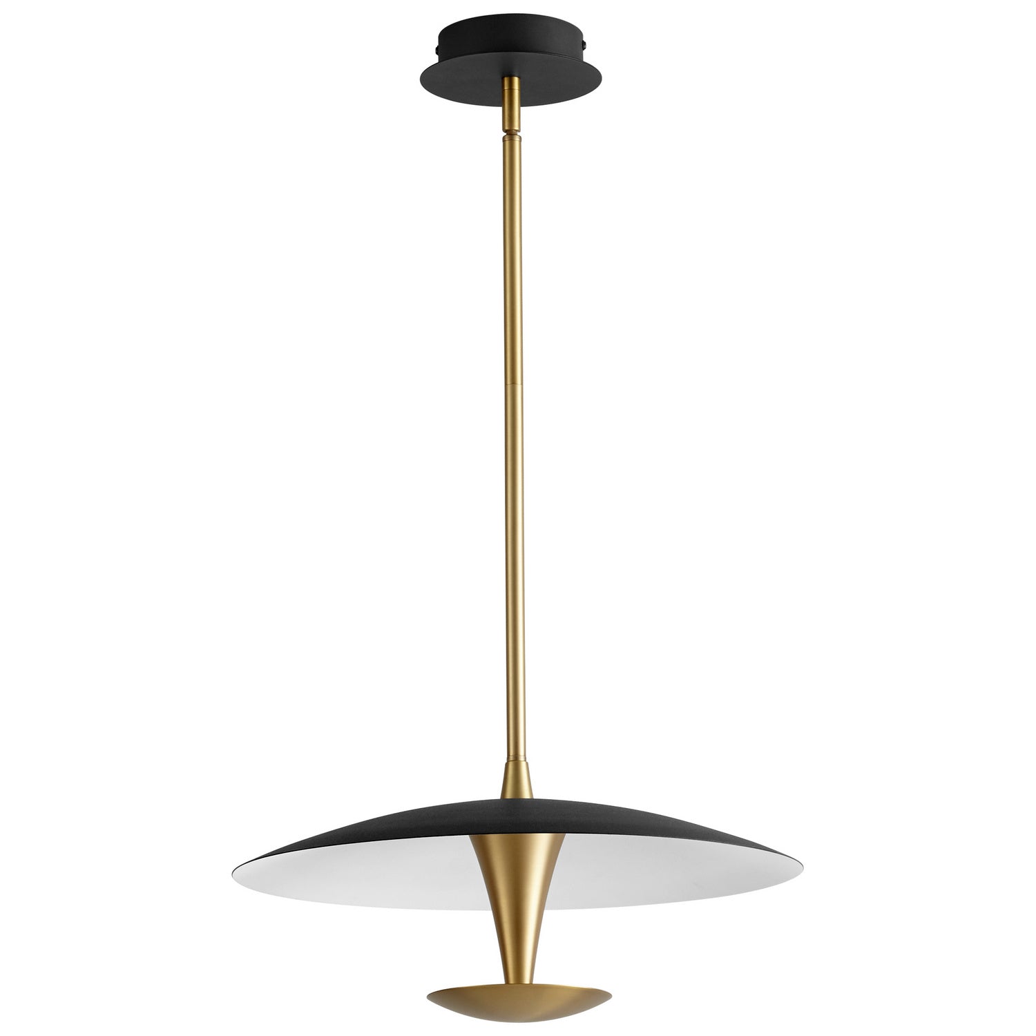 Oxygen - 3-646-1540 - LED Pendant - Spacely - Black W/ Aged Brass