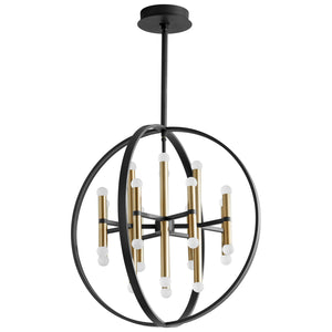 Oxygen - 3-684-1540 - LED Chandelier - Nero - Black W/ Aged Brass