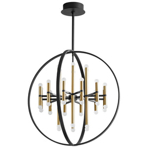 Oxygen - 3-685-1540 - LED Chandelier - Nero - Black W/ Aged Brass