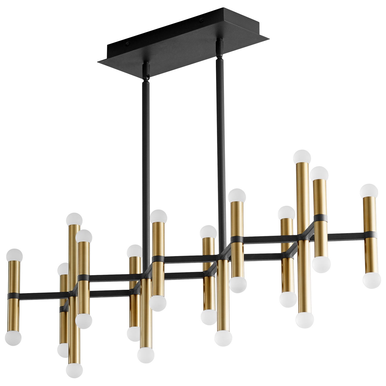 Oxygen - 3-686-1540 - LED Linear Ceiling Mount - Nero - Black W/ Aged Brass