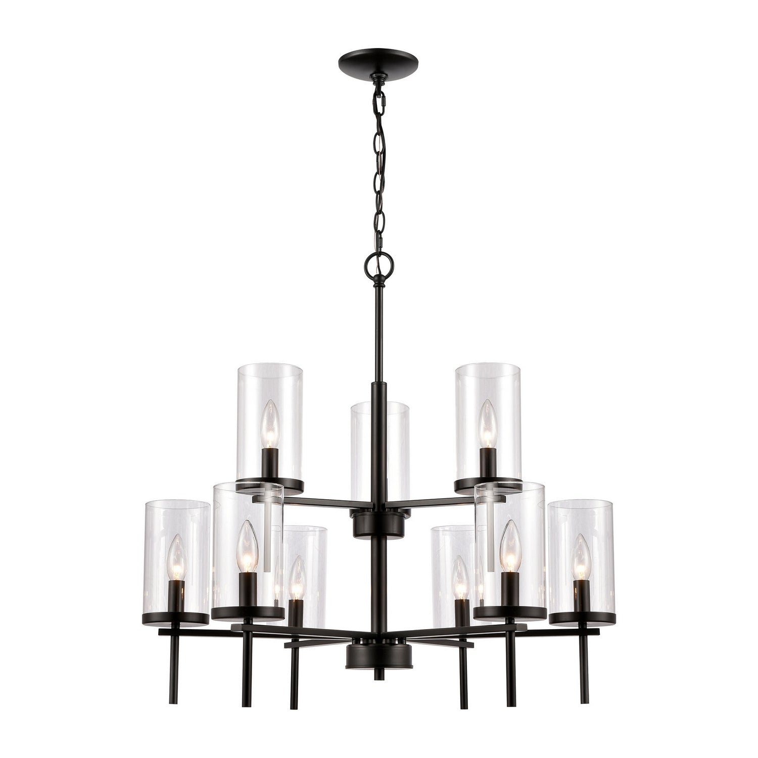 ELK Home - CN290926 - Nine Light Chandelier - Oakland - Black