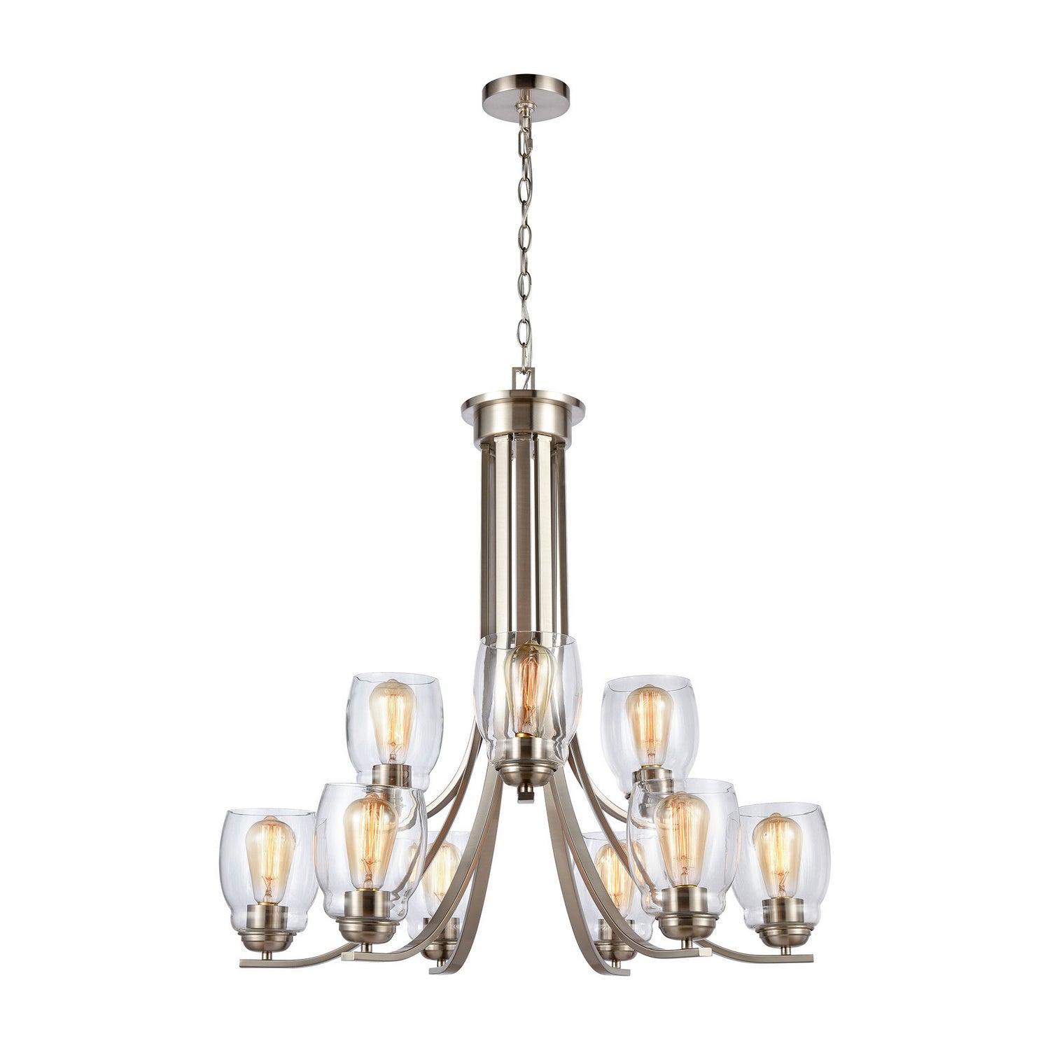 ELK Home - CN320922 - Nine Light Chandelier - Calistoga - Brushed Nickel