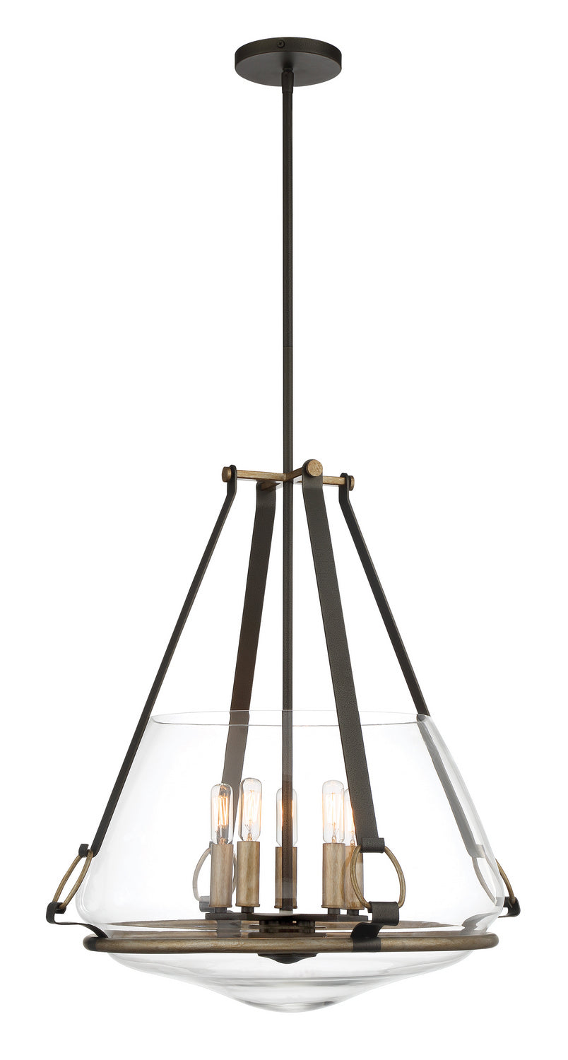 Minka-Lavery - 3905-107 - Five Light Pendant/Semi Flush Mount - Eden Valley - Smoked Iron w/Aged Gold