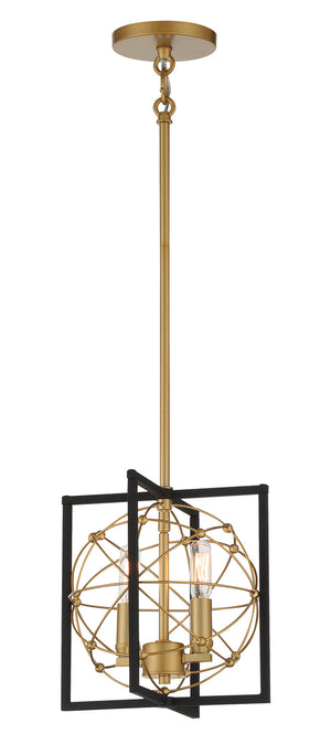 Minka-Lavery - 3912-707A - Two Light Mini Pendant - Titans Trace - Sand Coal w/Painted Honey Gold