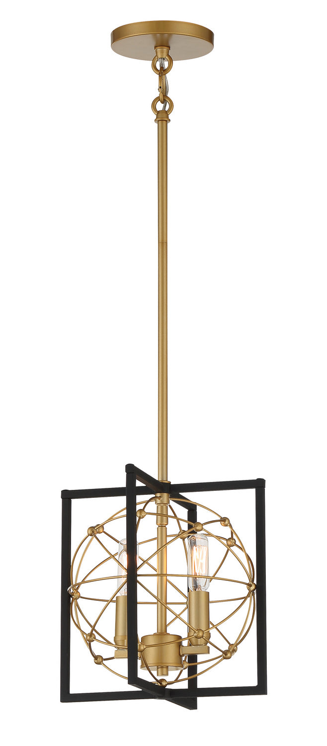 Minka-Lavery - 3912-707A - Two Light Mini Pendant - Titans Trace - Sand Coal w/Painted Honey Gold