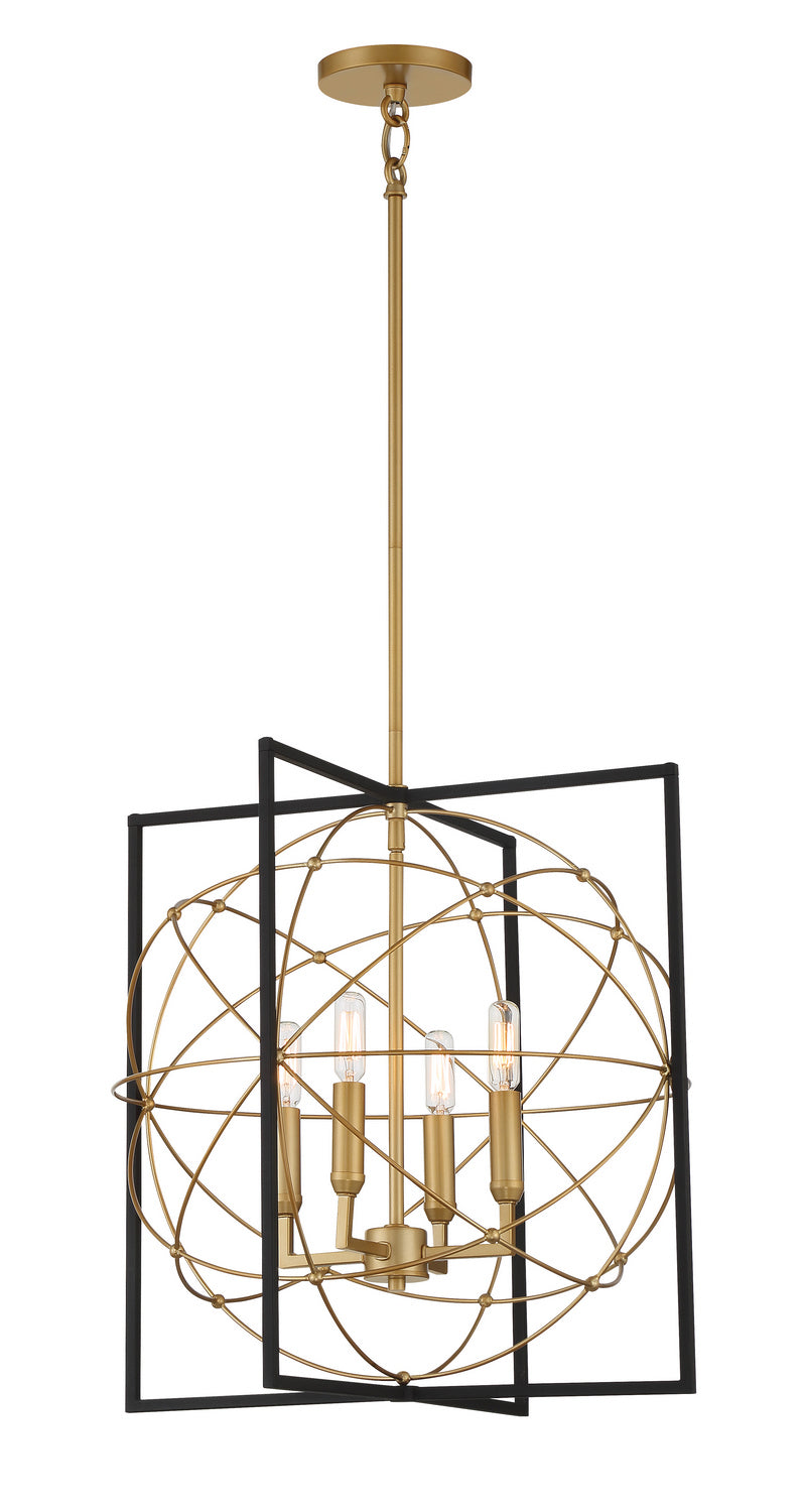 Minka-Lavery - 3914-707A - Four Light Pendant - Titans Trace - Sand Coal w/Painted Honey Gold
