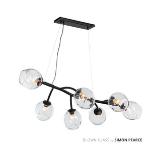 Hubbardton Forge - 138573-SKT-STND-10-ZM0588 - Seven Light Pendant - Vine - Black