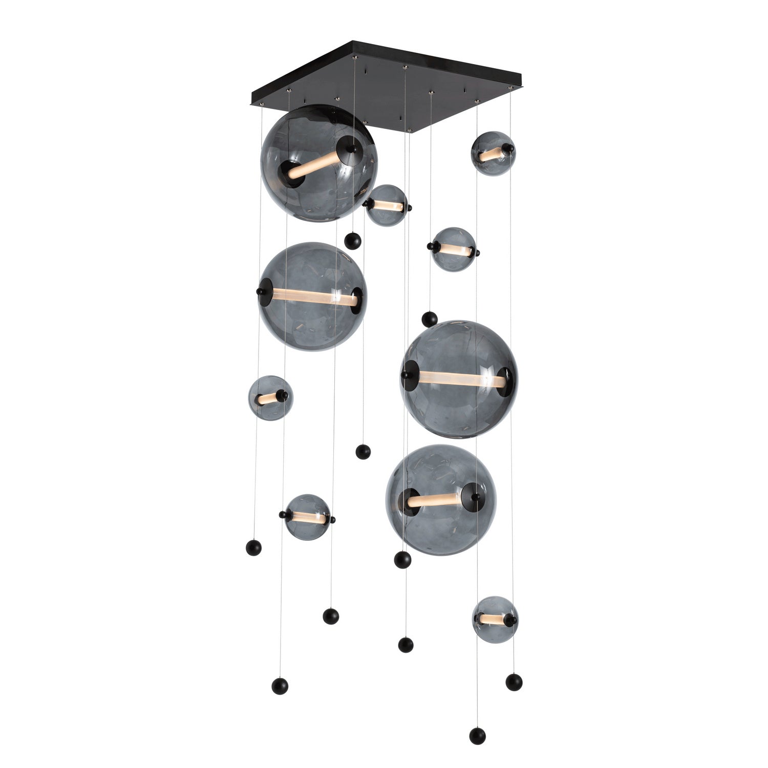 Hubbardton Forge - 139051-LED-STND-10-YL0694 - Abacus 10-Light Square LED Pendant - Abacus - Black
