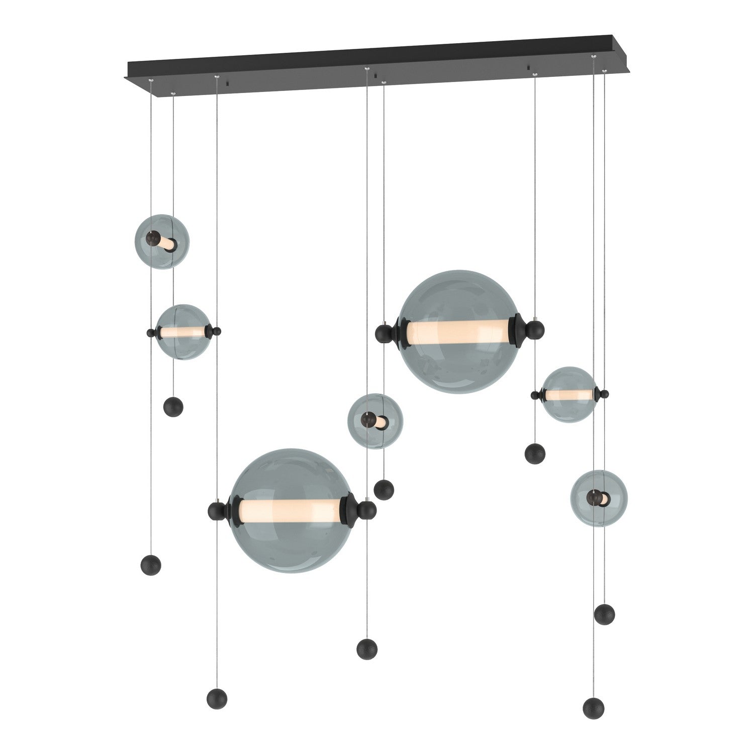 Hubbardton Forge - 139054-LED-STND-10-YL0694 - Abacus 7-Light Double Linear LED Pendant - Abacus - Black