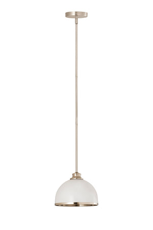 Z-Lite - 1004P10-MW-BN - One Light Pendant - Landry - Matte White + Brushed Nickel