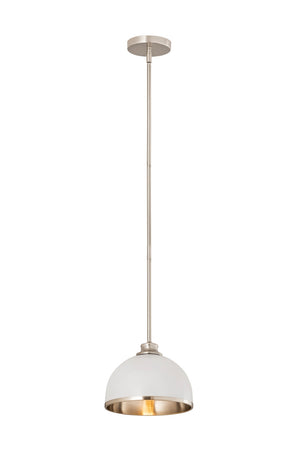 Z-Lite - 1004P10-MW-BN - One Light Pendant - Landry - Matte White + Brushed Nickel