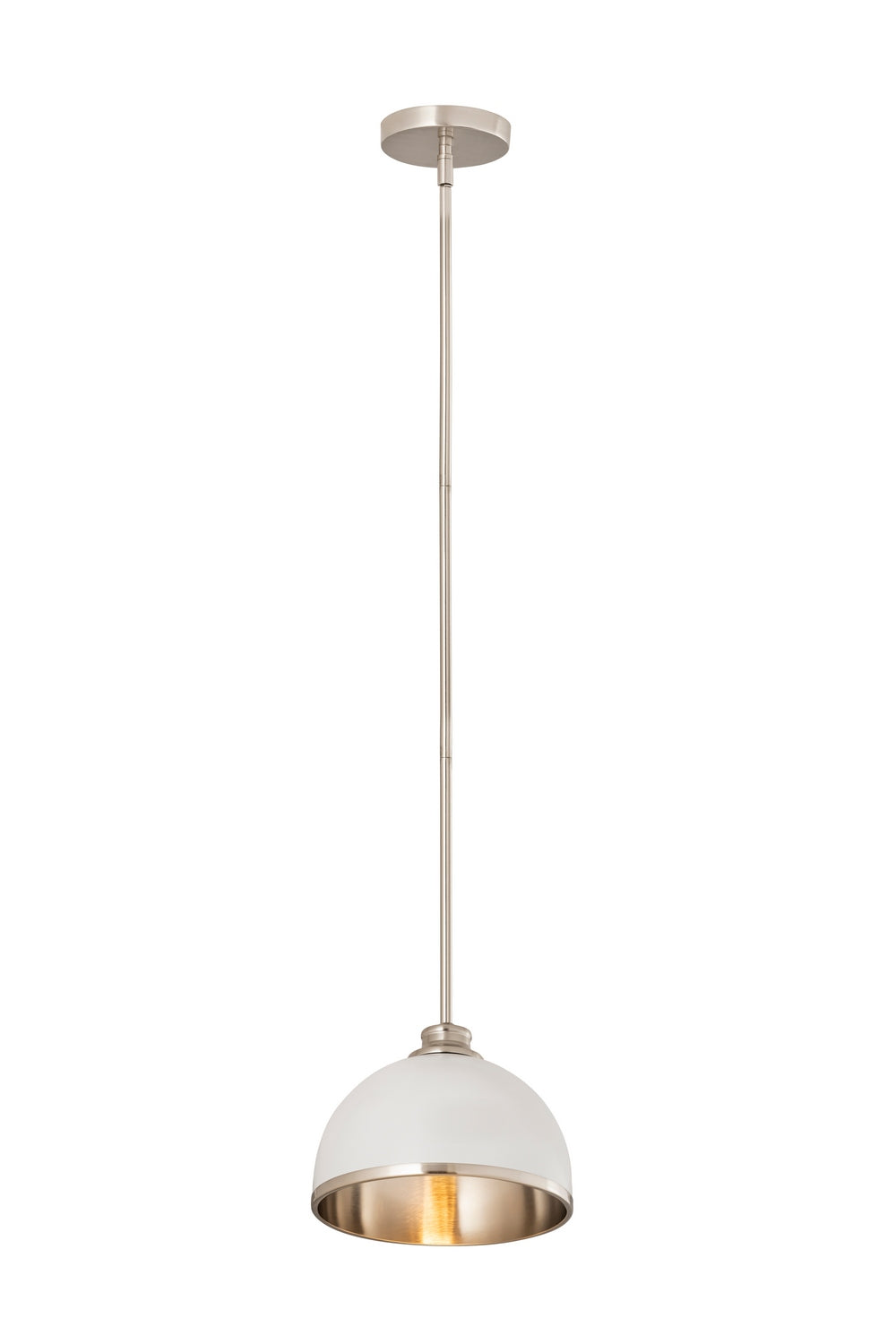 Z-Lite - 1004P10-MW-BN - One Light Pendant - Landry - Matte White + Brushed Nickel