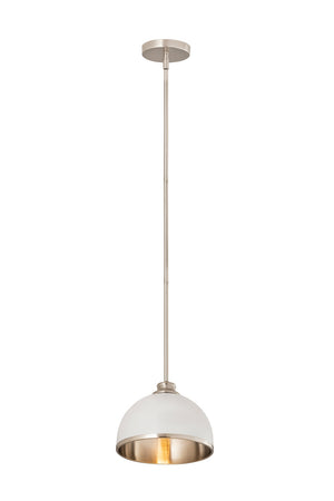 Z-Lite - 1004P10-MW-BN - One Light Pendant - Landry - Matte White + Brushed Nickel