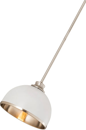 Z-Lite - 1004P10-MW-BN - One Light Pendant - Landry - Matte White + Brushed Nickel