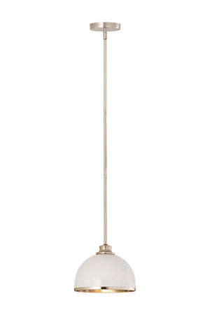 Z-Lite - 1004P10-MW-BN - One Light Pendant - Landry - Matte White + Brushed Nickel