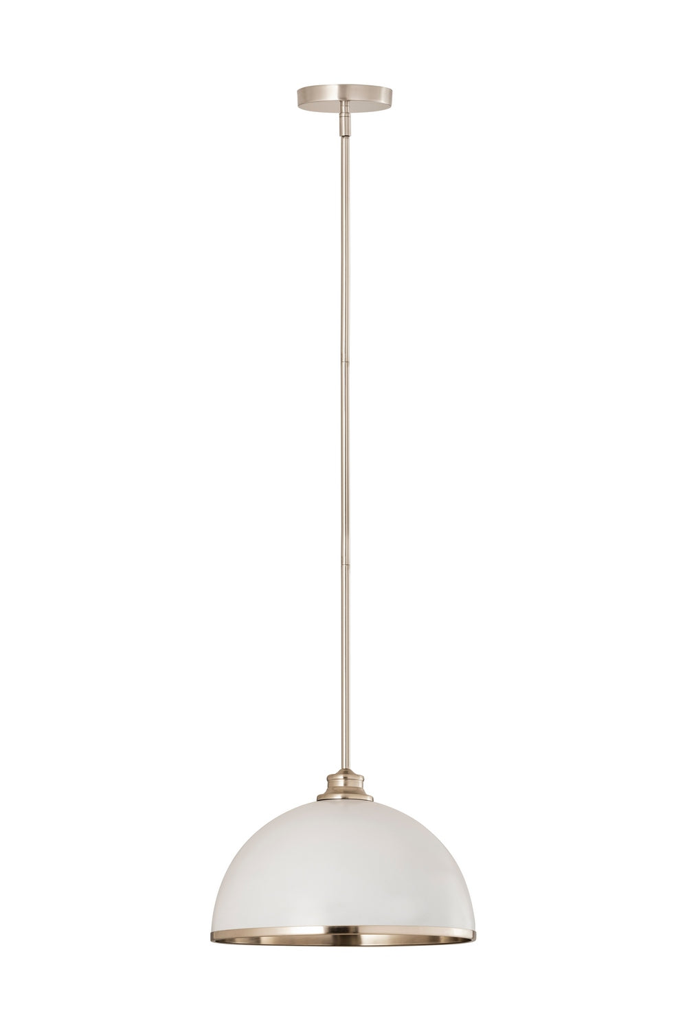 Z-Lite - 1004P14-MW-BN - One Light Pendant - Landry - Matte White + Brushed Nickel
