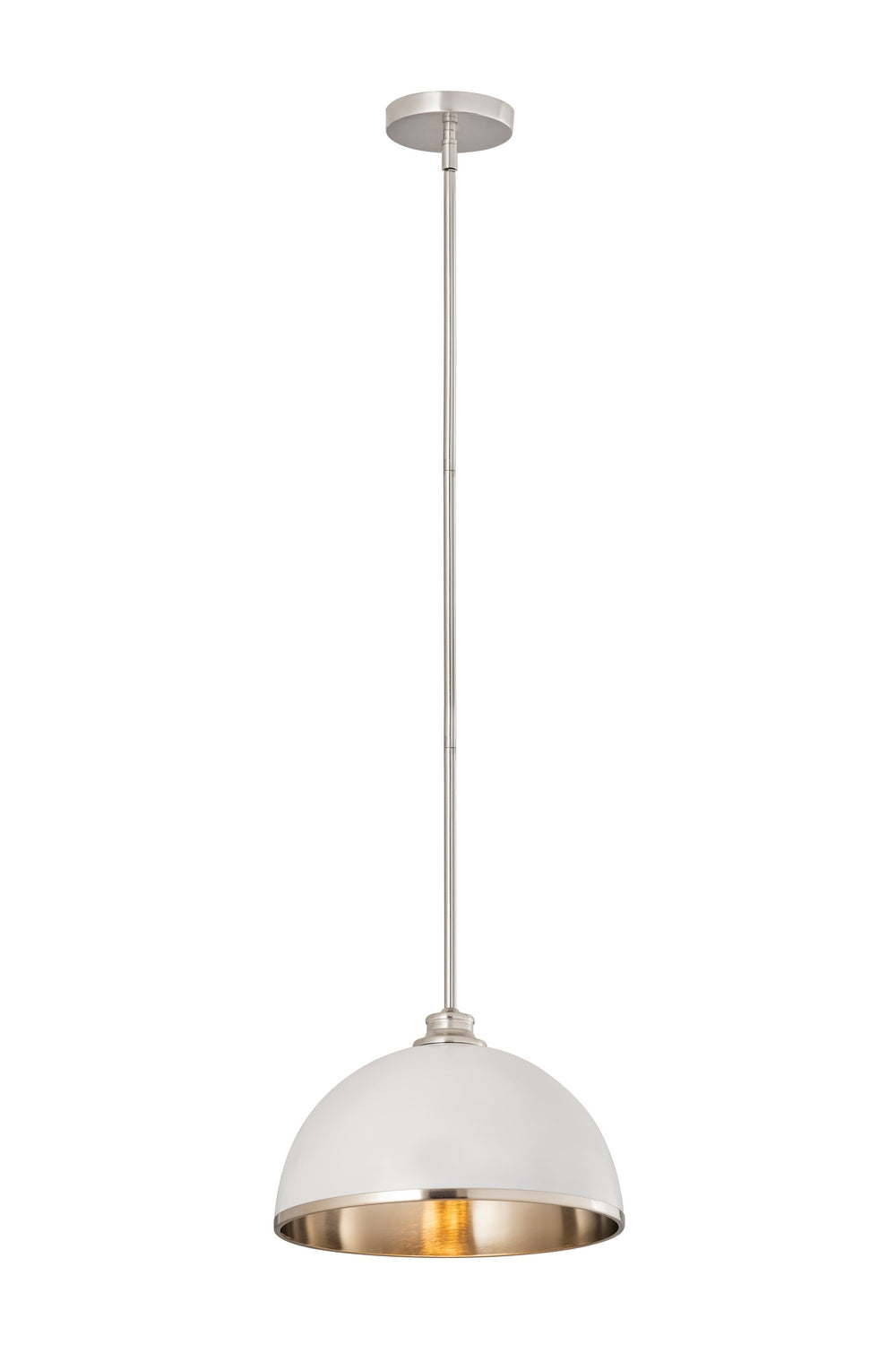 Z-Lite - 1004P14-MW-BN - One Light Pendant - Landry - Matte White + Brushed Nickel