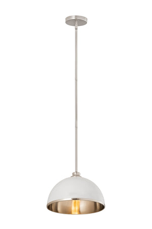 Z-Lite - 1004P14-MW-BN - One Light Pendant - Landry - Matte White + Brushed Nickel