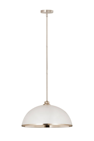Z-Lite - 1004P20-MW-BN - One Light Pendant - Landry - Matte White + Brushed Nickel