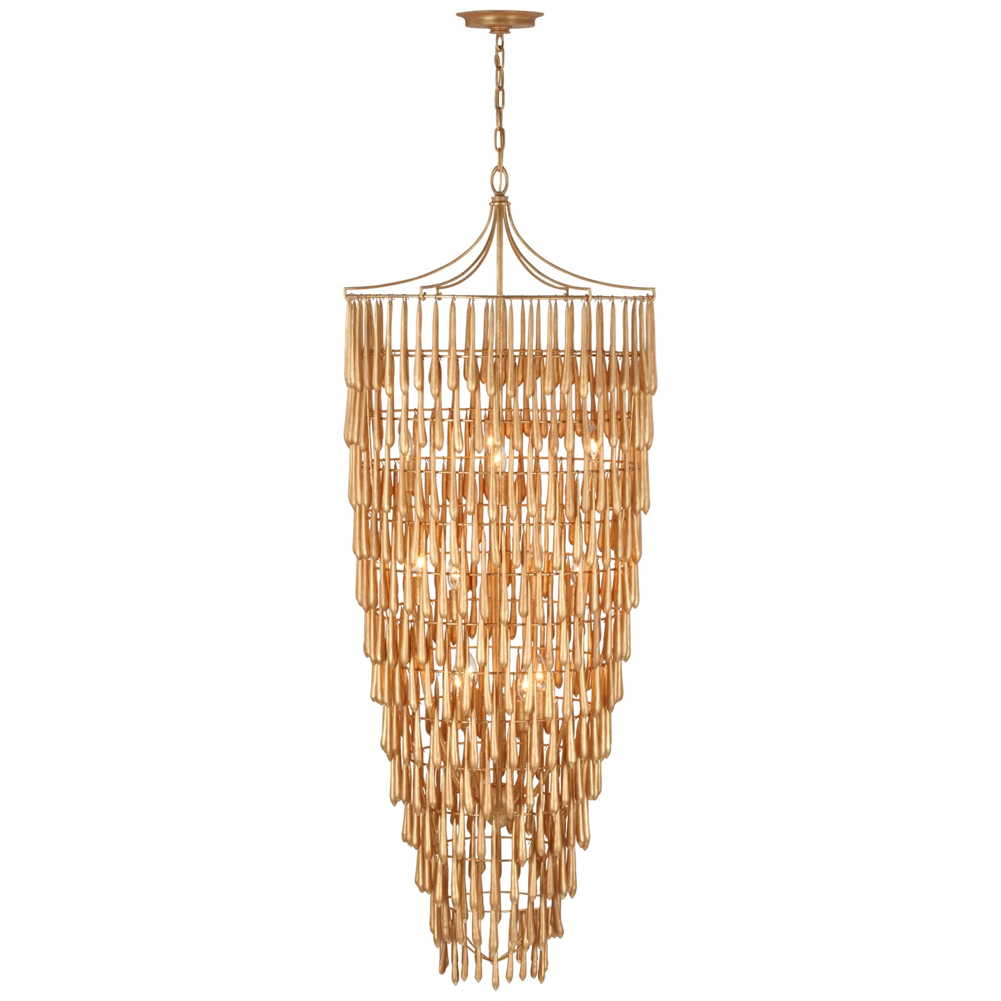 Visual Comfort Signature - JN 5135AGL - LED Chandelier - Vacarro - Antique Gold Leaf