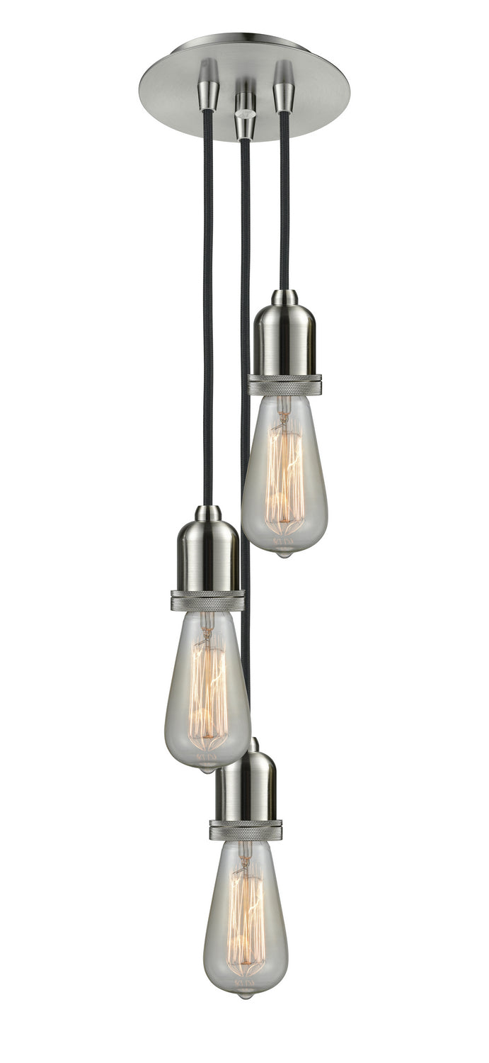 Innovations - 103SN-10BK-0SN - Three Light Pendant - Whitney - Brushed Satin Nickel