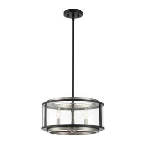 Eurofase - 38274-015 - Three Light Convertible Pendant - Tambouro - Matte Black With Satin Nickel