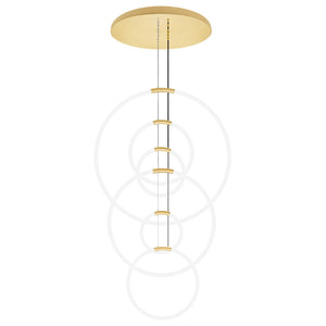 CWI Lighting - 1273P35-6-602-R - LED Chandelier - Hoops - Satin Gold