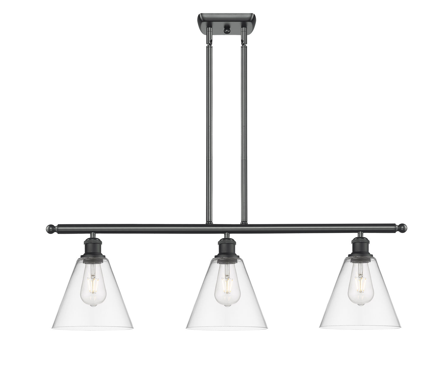 Innovations - 516-3I-BK-GBC-82 - Three Light Island Pendant - Ballston - Matte Black