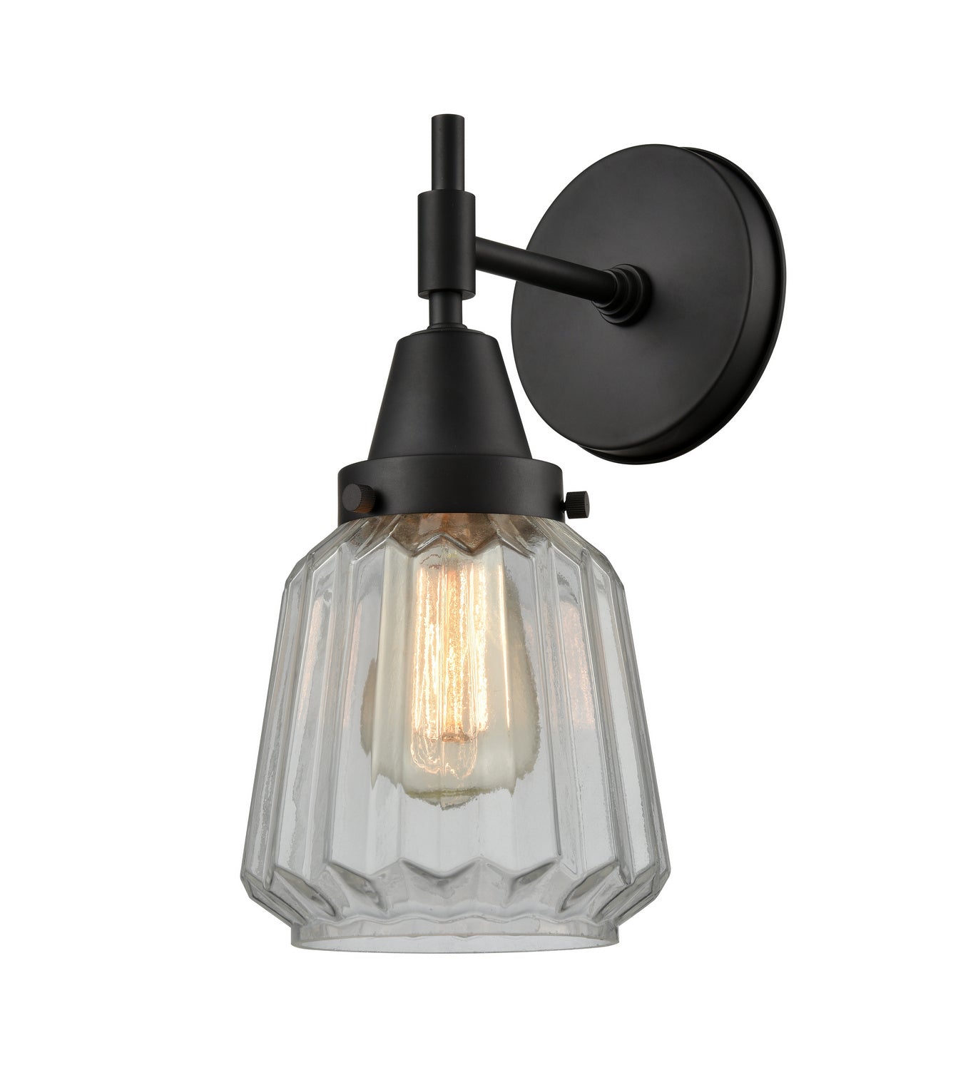 Innovations - 447-1W-BK-G142 - One Light Wall Sconce - Caden - Matte Black