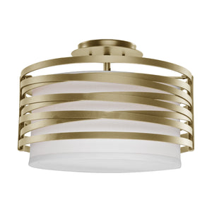 Hammerton Studio - CLB0013-14-GB-SH-E2 - Semi-Flush Mount - Tempest - Gilded Brass