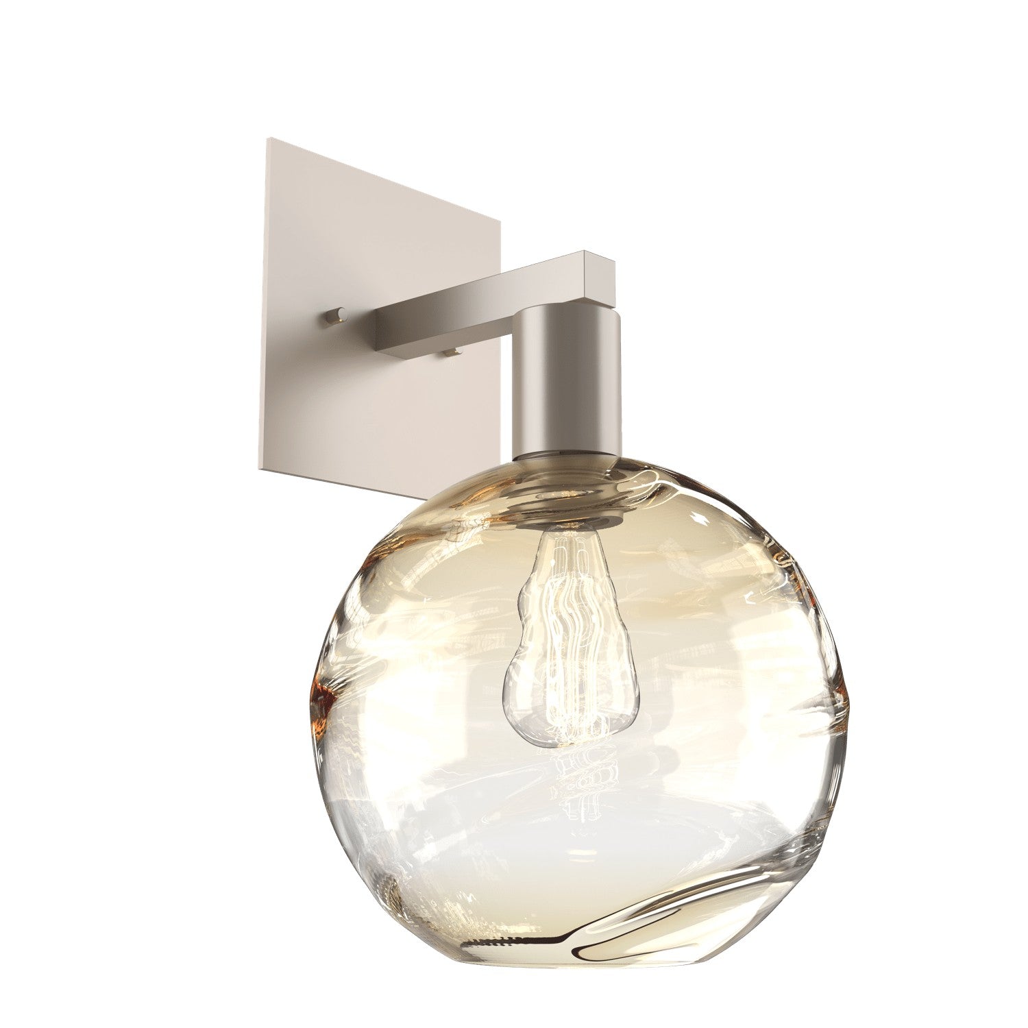 Hammerton Studio - IDB0047-14-BS-OA-E2 - One Light Wall Sconce - Optic Blown Glass - Beige Silver