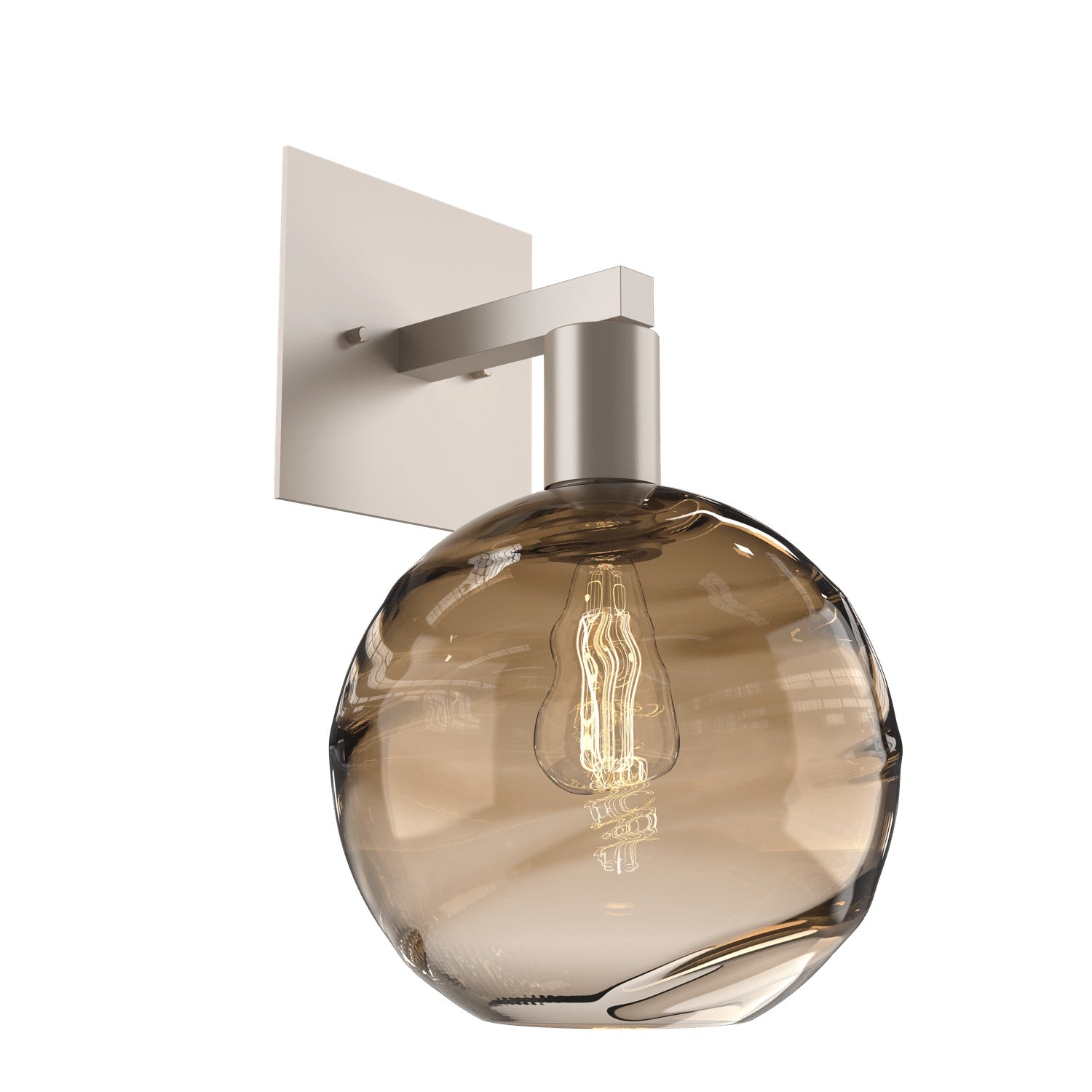 Hammerton Studio - IDB0047-14-BS-OB-E2 - One Light Wall Sconce - Optic Blown Glass - Beige Silver