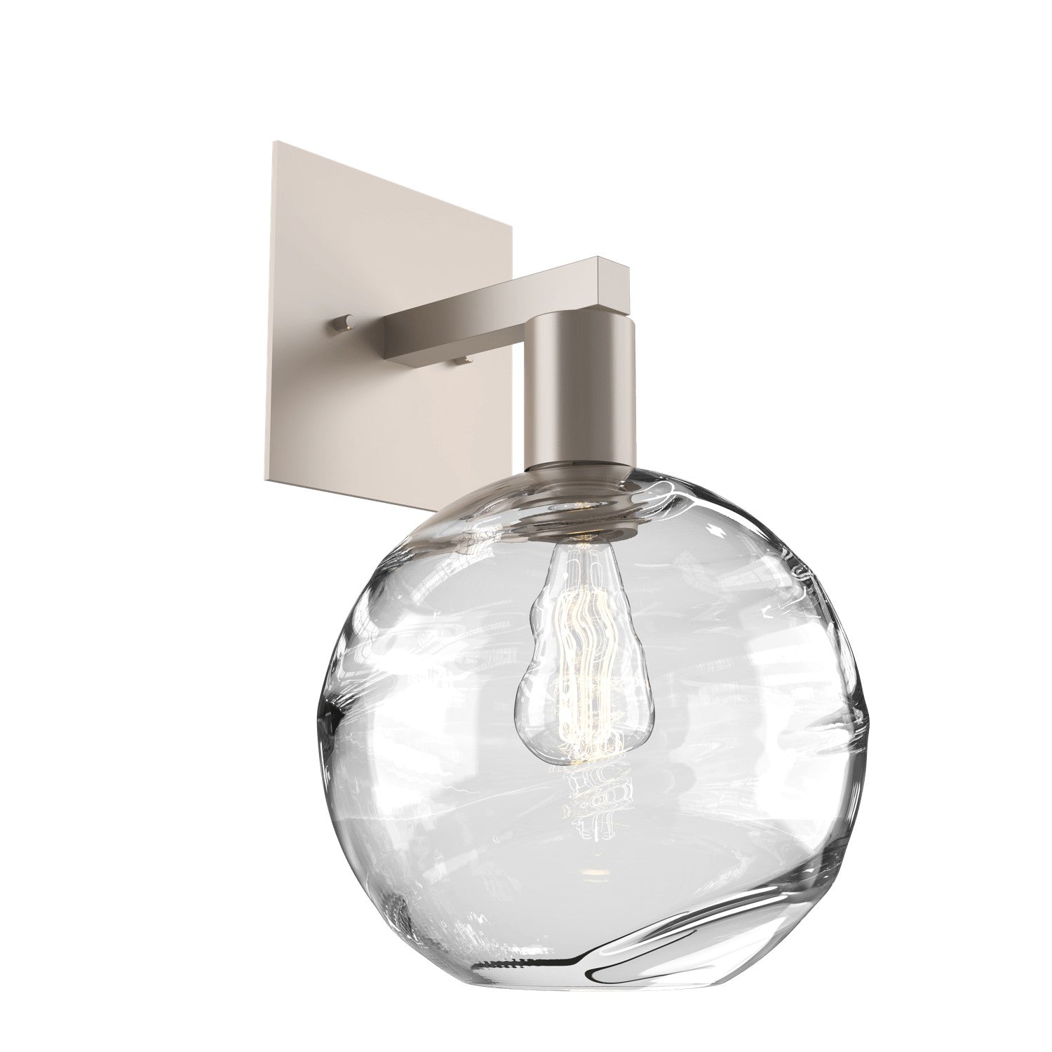 Hammerton Studio - IDB0047-14-BS-OC-E2 - One Light Wall Sconce - Optic Blown Glass - Beige Silver