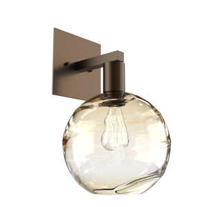 Hammerton Studio - IDB0047-14-FB-OA-E2 - One Light Wall Sconce - Optic Blown Glass - Flat Bronze