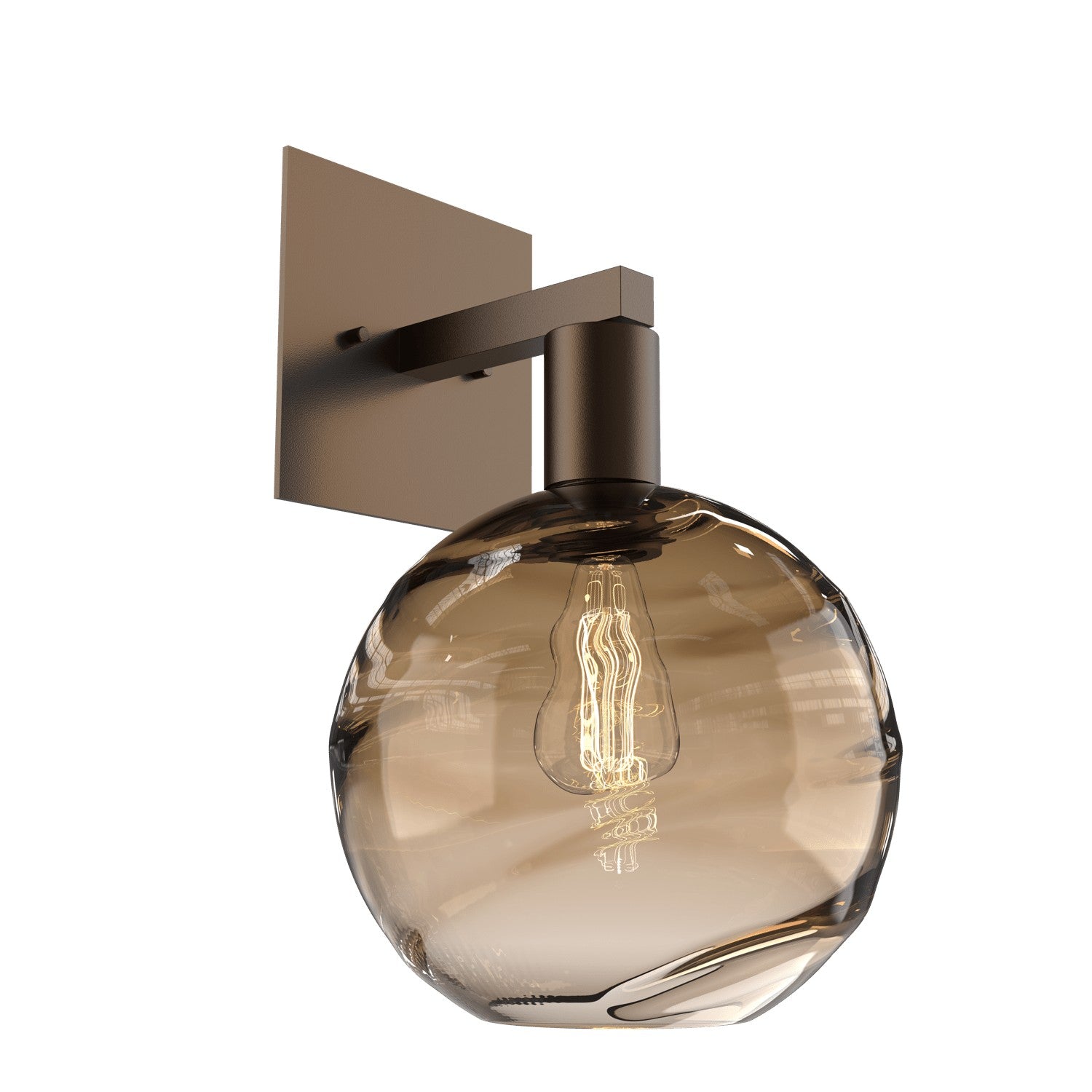 Hammerton Studio - IDB0047-14-FB-OB-E2 - One Light Wall Sconce - Optic Blown Glass - Flat Bronze