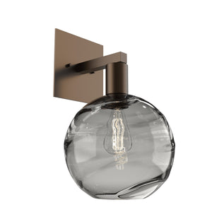 Hammerton Studio - IDB0047-14-FB-OS-E2 - One Light Wall Sconce - Optic Blown Glass - Flat Bronze