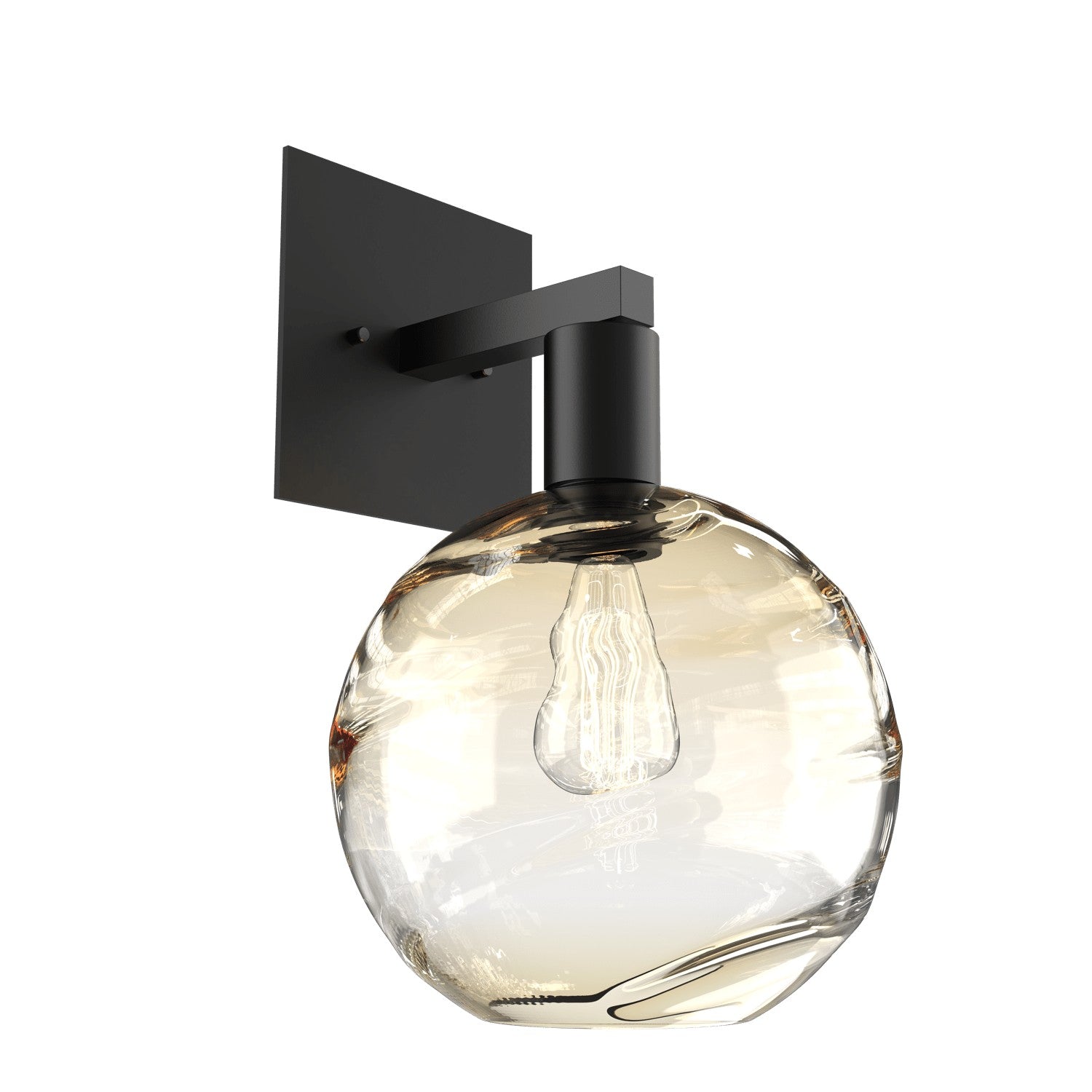 Hammerton Studio - IDB0047-14-MB-OA-E2 - One Light Wall Sconce - Optic Blown Glass - Matte Black