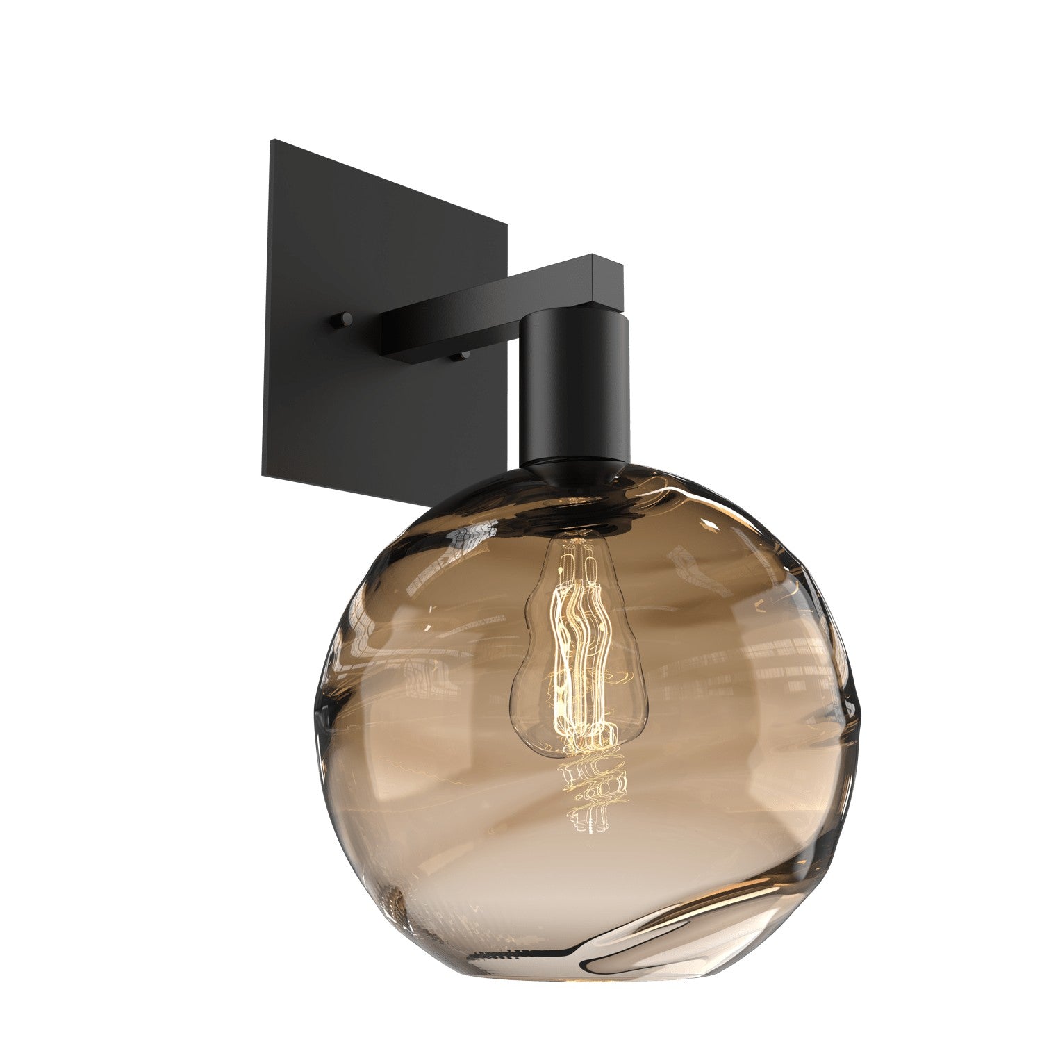 Hammerton Studio - IDB0047-14-MB-OB-E2 - One Light Wall Sconce - Optic Blown Glass - Matte Black