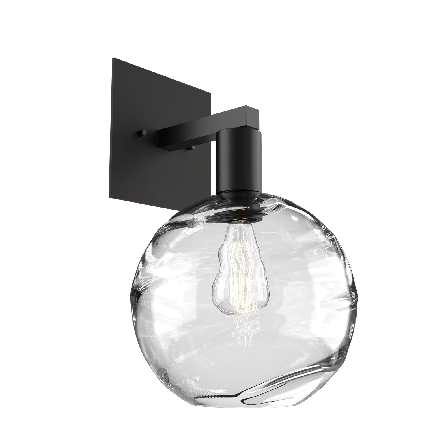 Hammerton Studio - IDB0047-14-MB-OC-E2 - One Light Wall Sconce - Optic Blown Glass - Matte Black