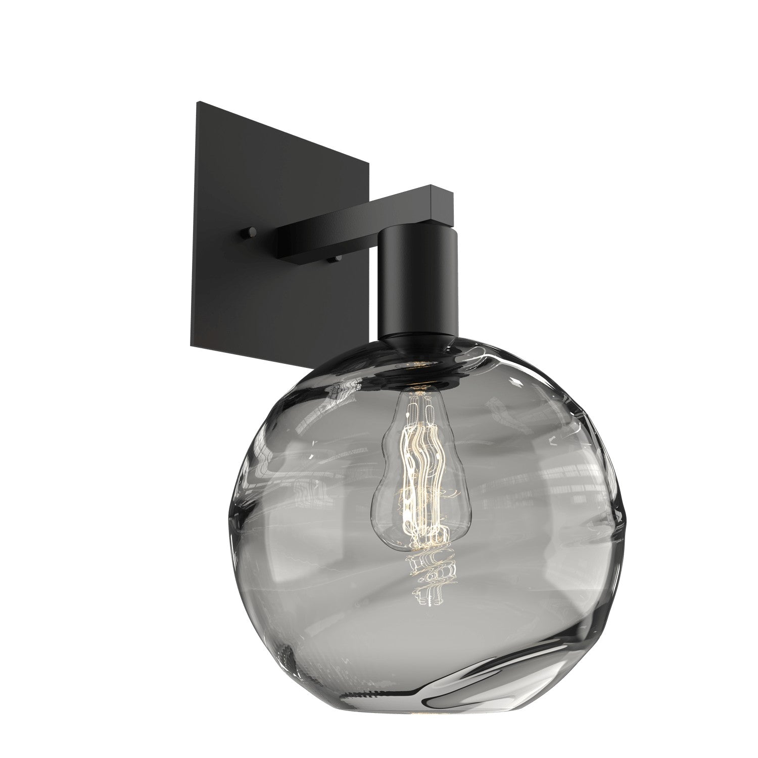 Hammerton Studio - IDB0047-14-MB-OS-E2 - One Light Wall Sconce - Optic Blown Glass - Matte Black