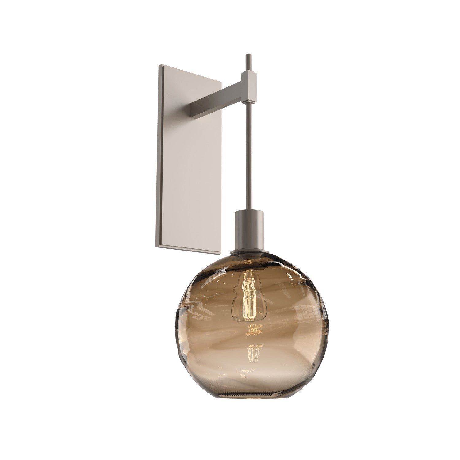 Hammerton Studio - IDB0047-22-BS-OB-E2 - One Light Wall Sconce - Optic Blown Glass - Beige Silver